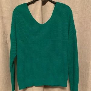 Solid Crisscross Open Back Sweater